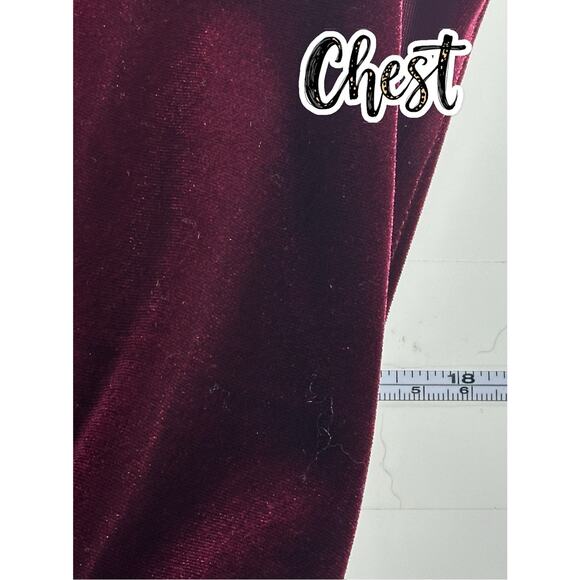 NWT Bronx & Banco Burgundy Velvet Tiered Maxi Gown XL US10 Gold Trim Pleated - Picture 15 of 16